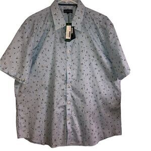 Jack Maverick 100% cotton short sleeve print button‎ front shirt NWT Size XL